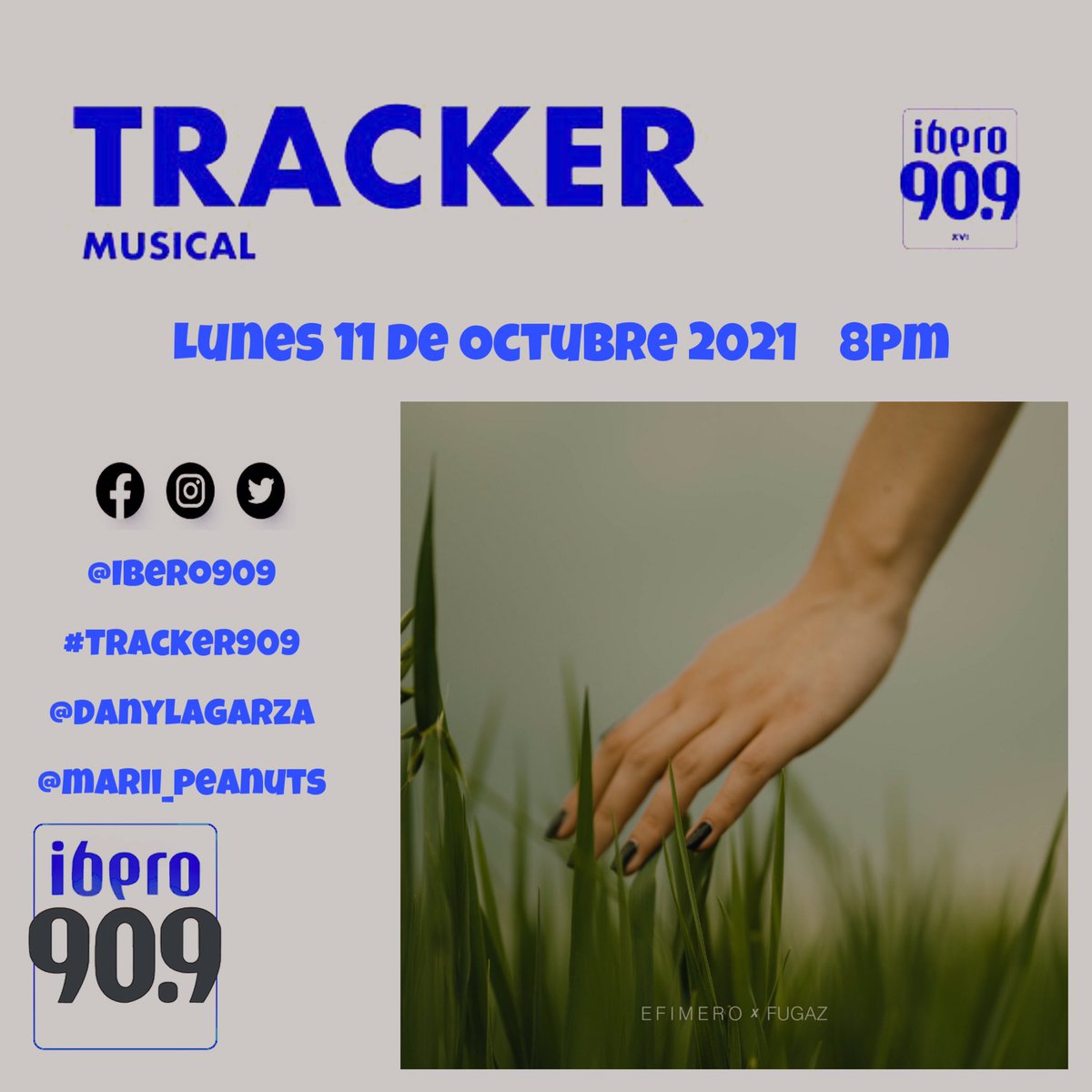 EfimeroOficial's tweet photo. ✨Amigos ✨
🚨HOY🚨HOY🚨HOY🚨
Sintonicen @Ibero909FM estará sonando #fugaz en la sección #Tracker909 a partir de las 8pm 😎⏰
Queremos agradecer a @Danylagarza y @mariipeanuts por hacer esto posible ❤️🍃
👉🏽 https://t.co/6OLRXK17ri https://t.co/6b3JNKmBwg