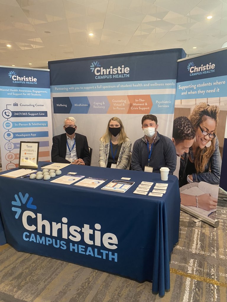 ChristieCampus's tweet photo. We’re very excited to be a platinum sponsor at the @AUCCCD 2021 conference in Seattle! Come stop by our booth to sign up for our @Headspace raffle, learn more about @ChristieCampus & say hello to Robert Meenan, Erik Mohl & Kelly Pease! #auccdconference2021 #aucccd #mentalhealth https://t.co/9Hc5vDHNmB