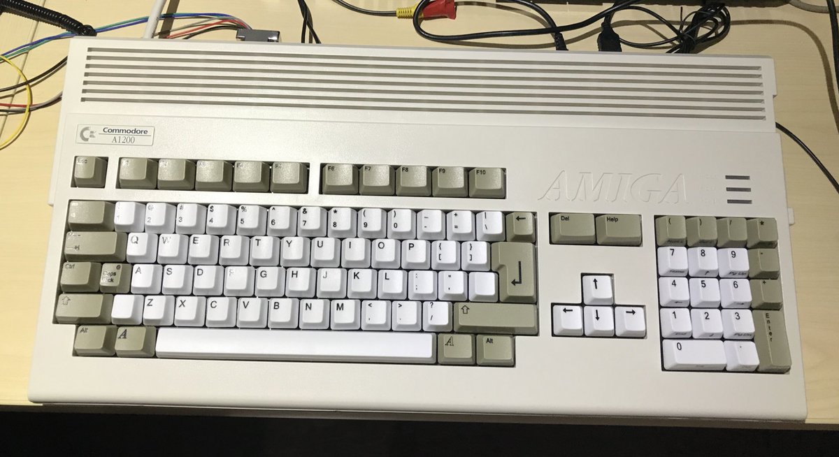 C64_AMIGA's tweet photo. Happy Thanksgiving Day and also a special day for my Amiga 1200 too as she finally gets her cover properly screwed on after I don’t remember how long….now where did I put that accelerator cover?#ONLYAMIGA #Amiga #Commodore https://t.co/oMXLqfiHXJ