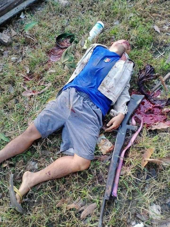jinixovia's tweet photo. SAC Stormed in #Hteechaing Tsp, Sagaing Region, Deliberately Fired Heavy Artillery Shells into the village &amp; Ransacked home. At least 8 people were killed, including 4 PDFs &amp; 4 locals. #UnfetteredAccessForAids #Oct11Coup #WhatsHappeningInMyanmar https://t.co/oCFMvHbSqP