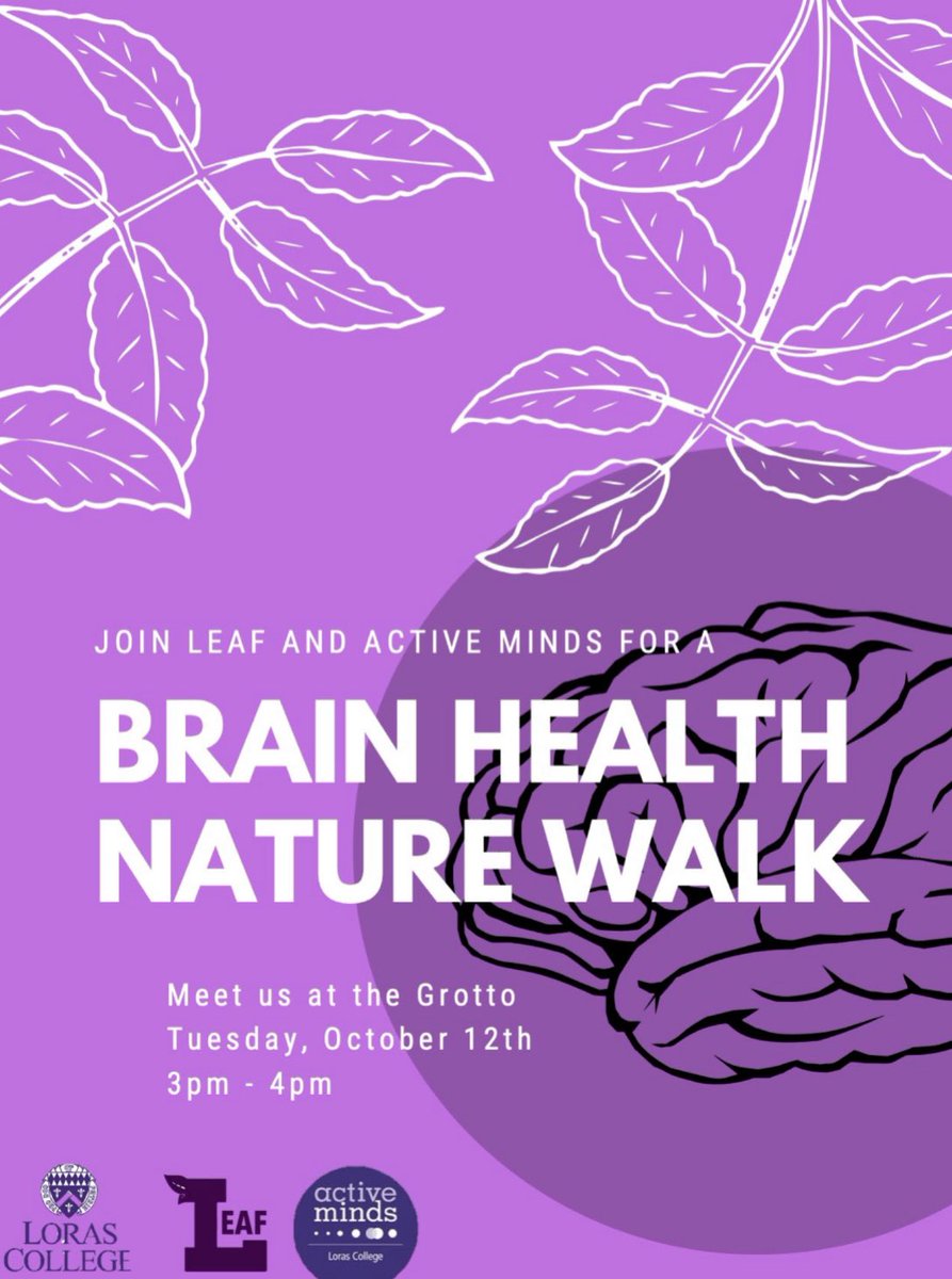 LorasLEAF's tweet photo. Join LEAF Club and Active Minds tomorrow for a brain health walk take time to enjoy nature and nurture your brain 🧠 💚 https://t.co/qsvbvTA7kn