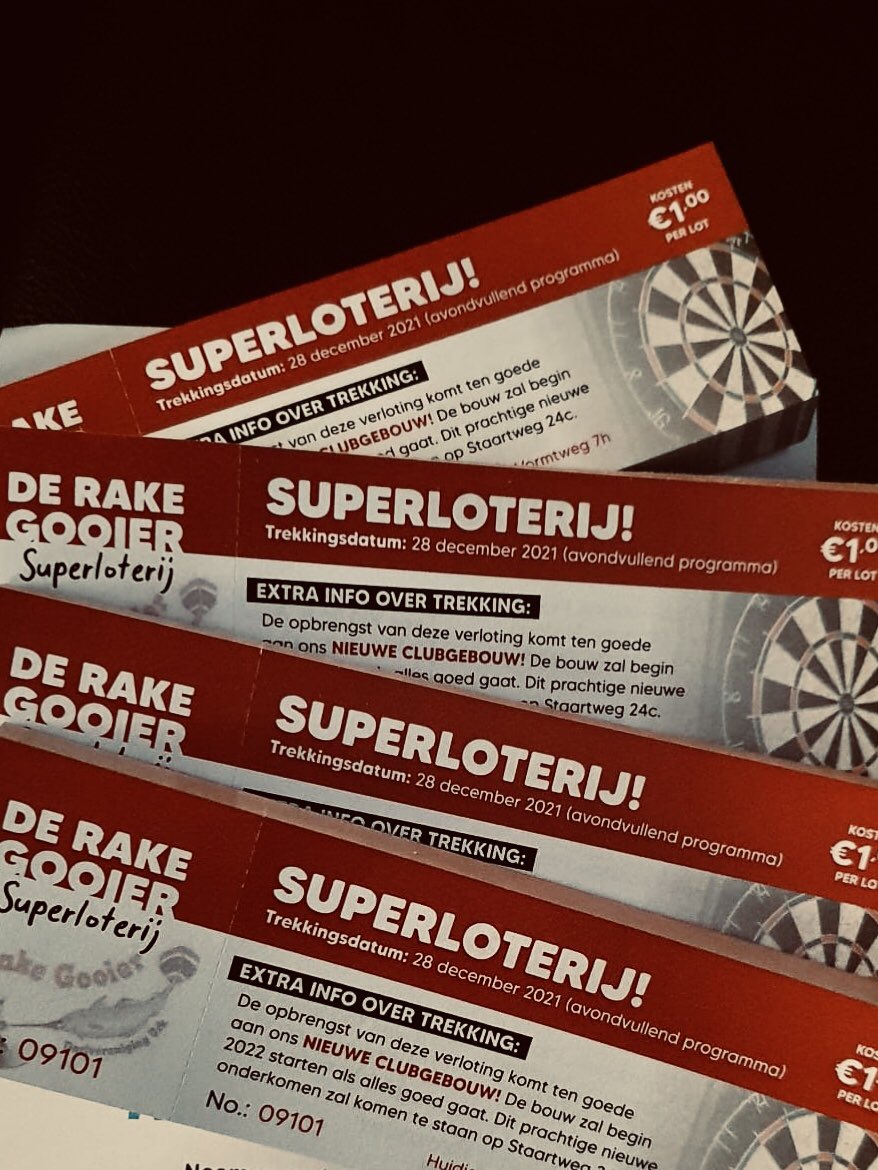 🔔En we gaan los met de lotenverkoop voor de superverloting! 🔔

We hebben ook dit jaar weer ons best gedaan om geweldige prijzen te regelen! 

Loten zijn te verkrijgen via onze leden of vanaf morgenavond aan de bar: Vormtweg 7h Urk. Een dm kan natuurlijk ook! 💪