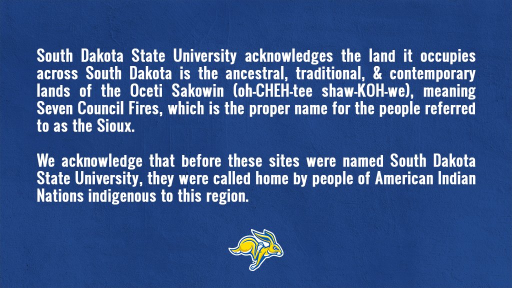 As a land-grant university, it is our mission to provide access to higher education to all.

🔗 » sdstate.edu/wokini-initiat…

#NativeAmericanDay x #GoJacks 🐰
