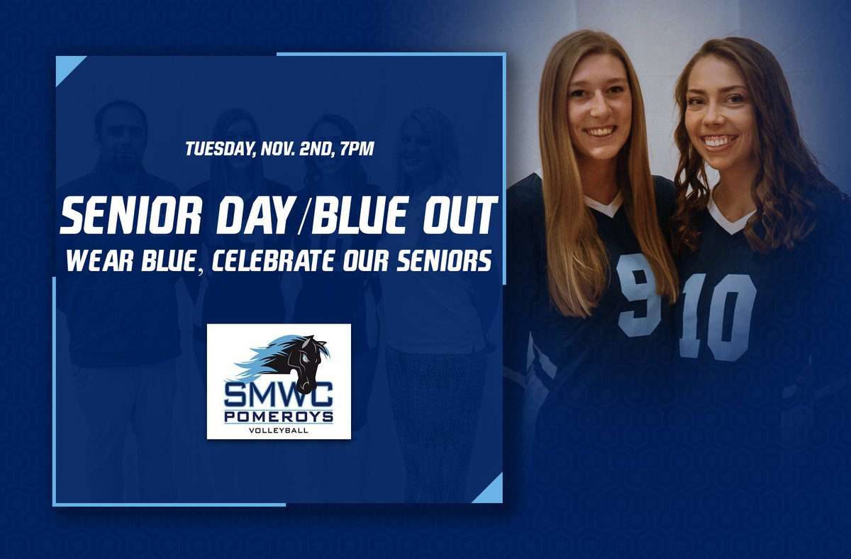 SMWCvball's tweet photo. Make your plans now to attend our Senior Day/Blue Out #Family https://t.co/xY4llaHy1k