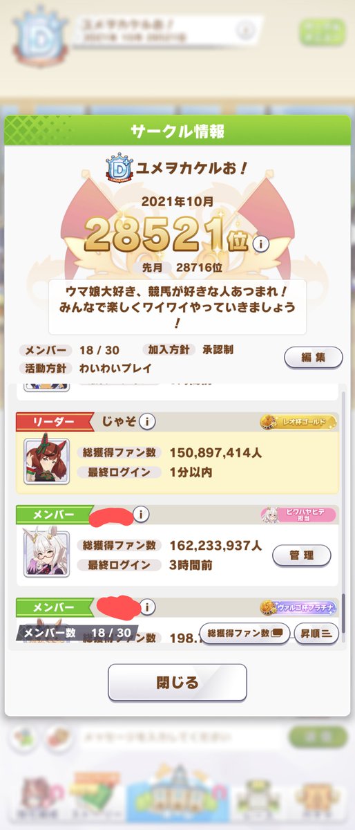 じゃそ On Twitter 月が変わったのでメンバー募集します 6月にサークルを作成しました サークル名 ユメヲカケルお ウマ娘や競馬が好きな方 ワイワイやっていきましょう 少しずつではありますが メンバーが増えてきました よろしくお願いします ウマ娘