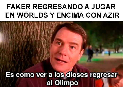 OneChanceTeam's tweet photo. El día de hoy Faker regreso junto con su eterno T1 a jugar en #Worlds2021
Una victoria aplastante en contra de los japoneses de DFM.
Aspiramos a ser como nuestros héroes.
#BeTheChance https://t.co/8tBYmKLyN1