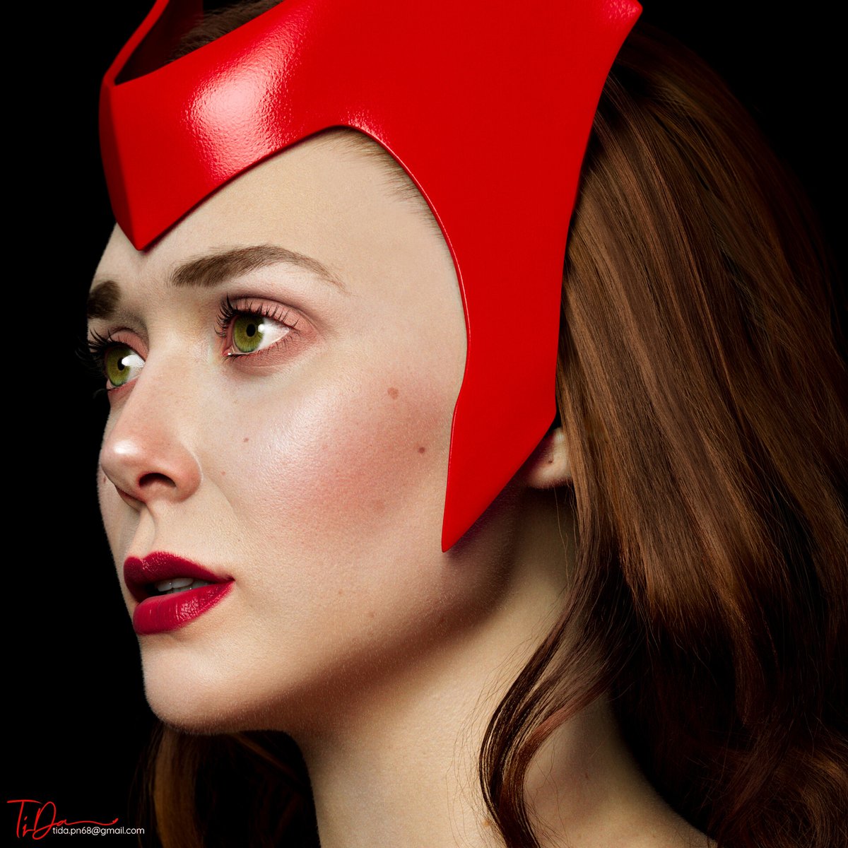 tda_pn's tweet photo. My #WandaVision  3D #portrait  that I was working on for a while. https://t.co/NOGEV2YjRa