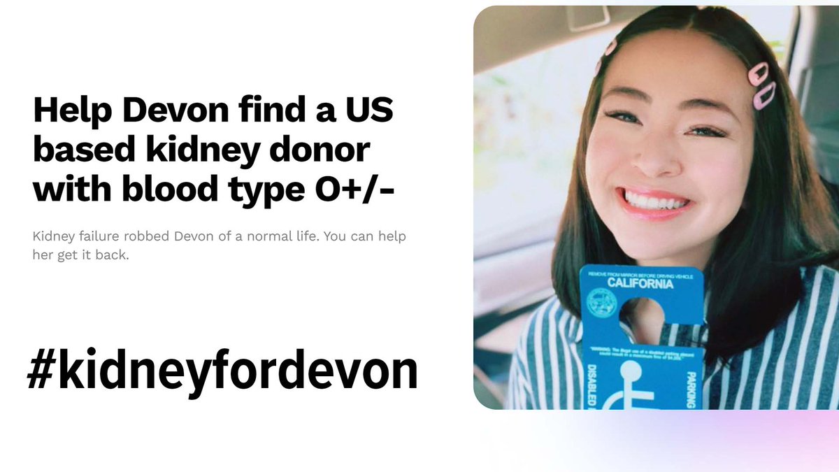HELP NEEDED. <a href="/devonko_/">devon k</a> founder of <a href="/3dfordesigners/">3D for Designers</a> – and a presenter for <a href="/MaxonVFX/">Maxon</a>, has been in kidney failure for years and has yet to find a donor. The only way she can make a full recovery is a kidney transplant from a type O+/- donor.
#kidneyfordevon kidneyfordevon.com