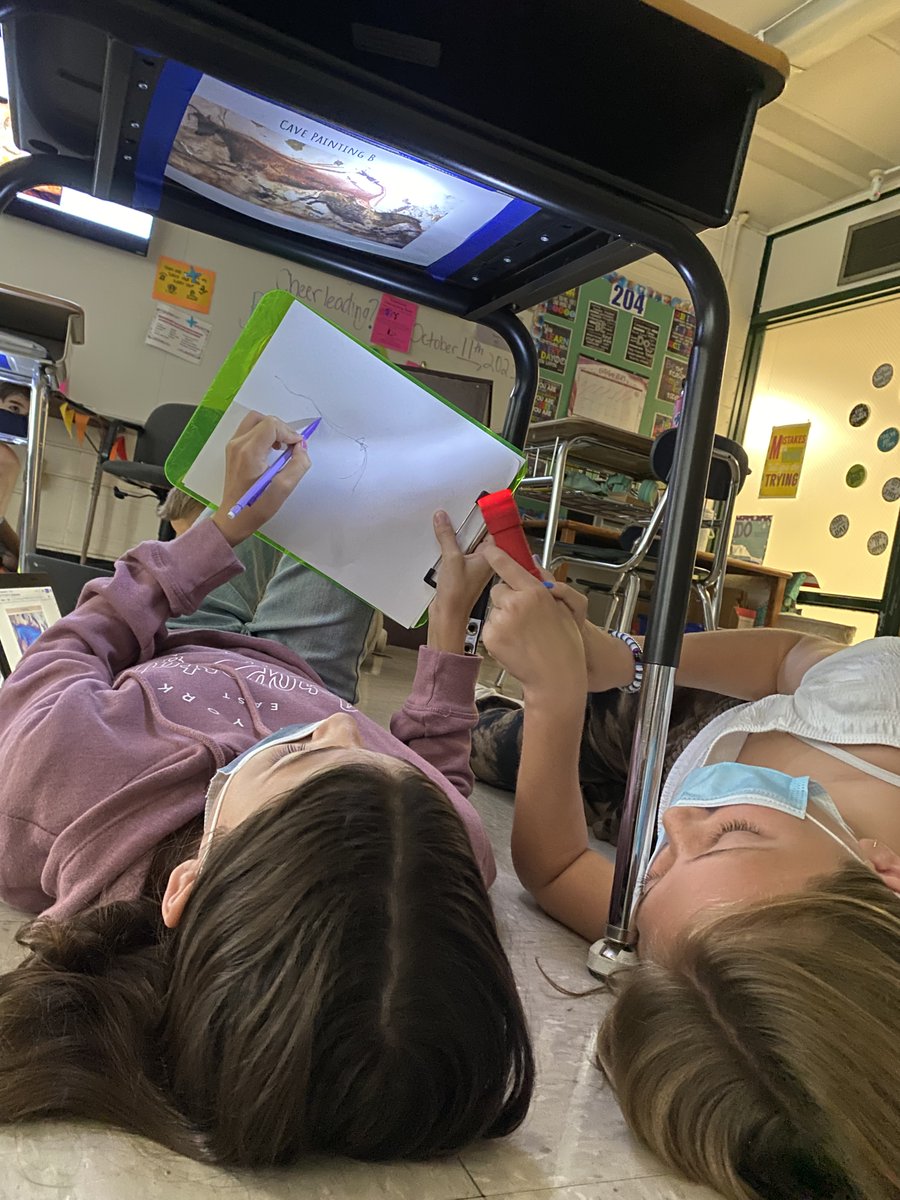 JenStreaser's tweet photo. 6th grade archaeologists made observations about the characteristics of cave paintings in social studies today! @WPSEisenhower @wyckoffschools @Team1Ems https://t.co/mv30SRjkIF