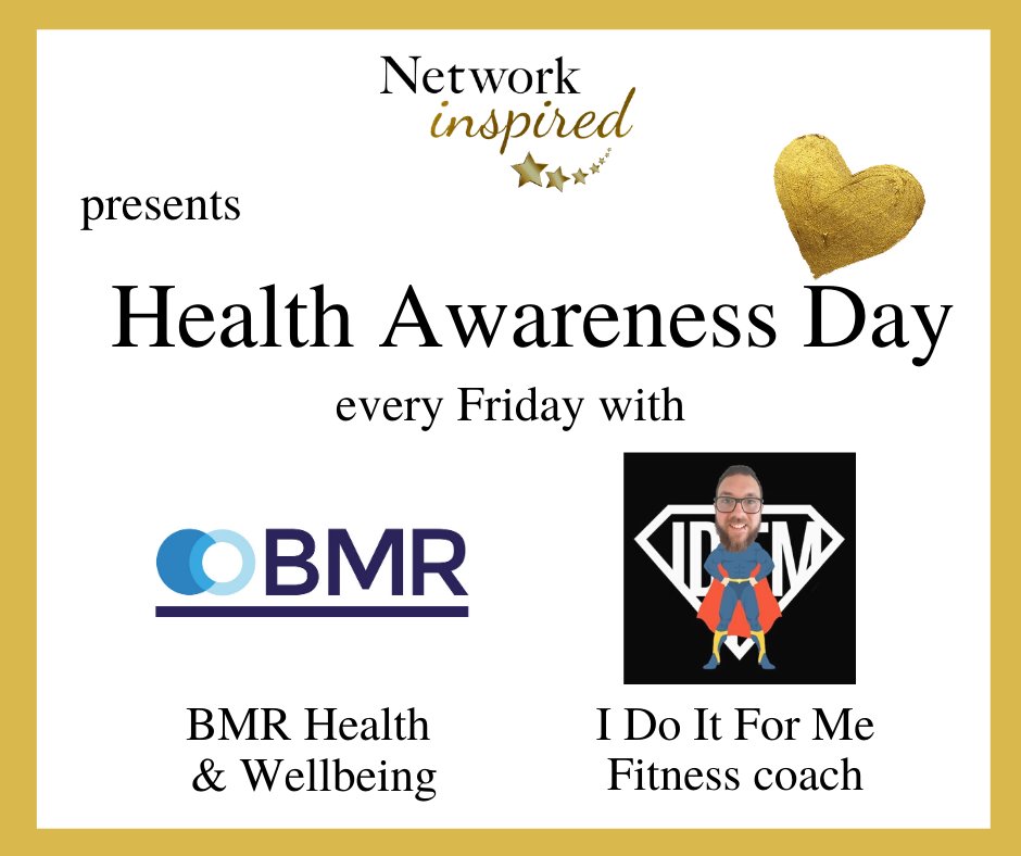 Today is HEALTH AWARENESS day with <a href="/Network1nspired/">Network Inspired Ltd</a>

Would you like some extra support with your mental and physical health?

We work with Matt Wilson
Fitness Coach and @bmrhealthandwellbeing to support you and your business with tips and advice.

See: facebook.com/NetworkInspire…