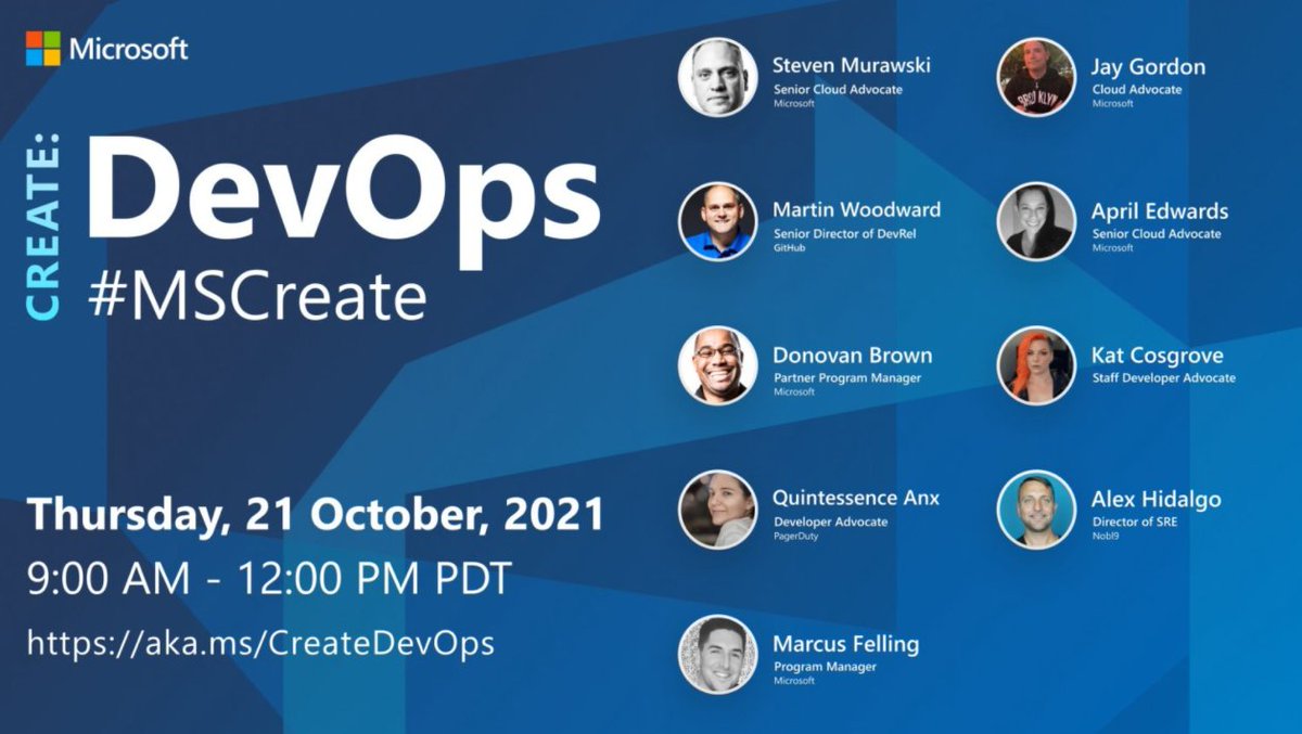 Msdev_WE's tweet image. #Microsoft Create: #DevOps. October 21, 2021 - 09:00 AM PT msft.it/6016Xs0bY #Microsoft #Developers