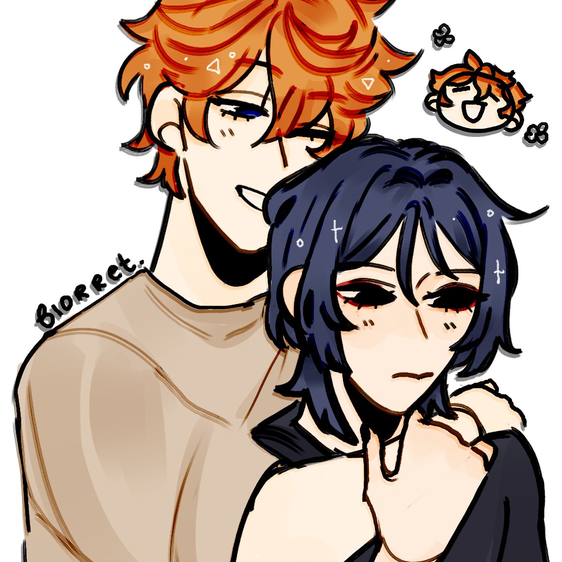 bf asked me to redraw an old #chiscara ^^
 #childe #tartaglia #scaramouche #chiscara