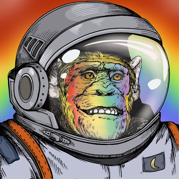 Primate_Pirate's tweet photo. @opensea Queen of the Primates "knifebebe", the resident female artist behind @PrimatesSociety is passionate about her work, dedicated to her community, and has set the bar incredibly high for future projects.

#PrimateSocialSociety #WomenInCrypto https://t.co/gJURp8NmHc