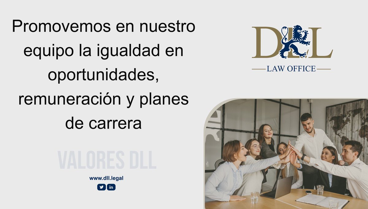En #DLLAbogados fortalecemos nuestro equipo💪 a través de buenas prácticas laborales💯 como la equidad en el plan de carrera y remuneración de nuestros colaboradores👩‍💼👨‍💼

#EquipoDLL 
#LaLegitimidadEnLaLey