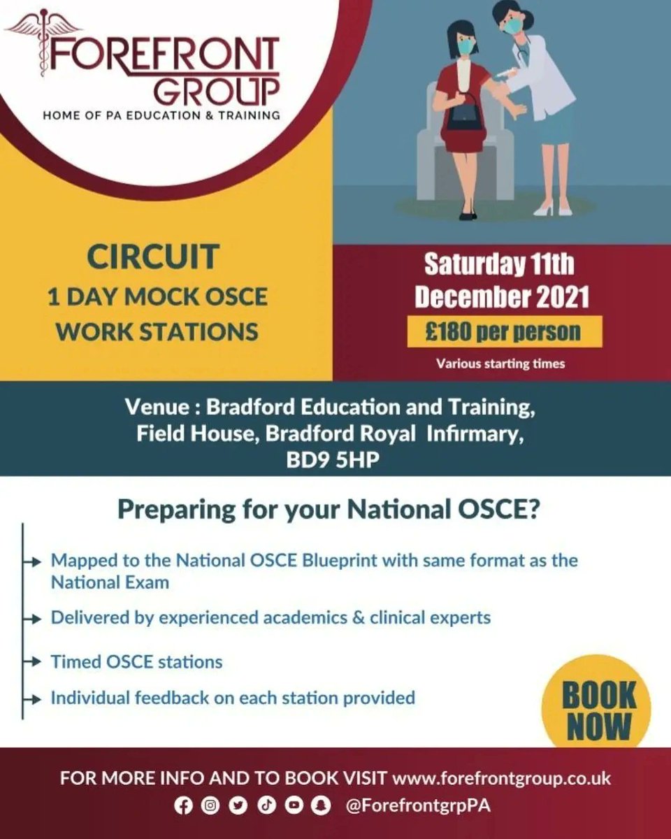 ForefrontgrpPA's tweet image. Forefront Group is proud to launch our 2 major events to help all PA students pass the National OSCEs. See the flyers! To book your place, please visit forefrontgroup.co.uk