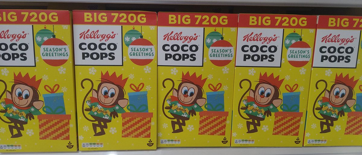 Amritvir's tweet photo. Saw these #festive @KelloggsUKI boxes @ @Tesco

#ricekrispies #cocopops #snapcracklepop #snapcrackleandpop #cocothemonkey

@Christmas_UK @UKChristmasTV @underxmastree @ChristmasQueen4 @christmas_clock @OfficialSantaHQ @ChrstmsCntdwn @xmastimer https://t.co/Isgj5Zyf67