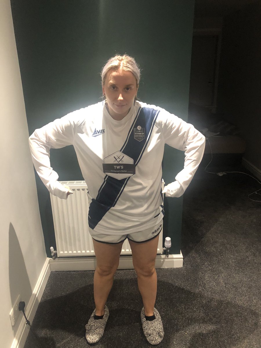 ShorthornFc's tweet photo. Our away kit has finally arrived!

Modelled in Paris fashion week style by our club Secretary @abbeyy_hall 

Thank you to the assistant gaffer and his business @Tom_Wilford for sponsoring this beauty

We go again Sunday away to White Bear FC in bedale ⚽️⚪️🧸 https://t.co/z1prvatMF3