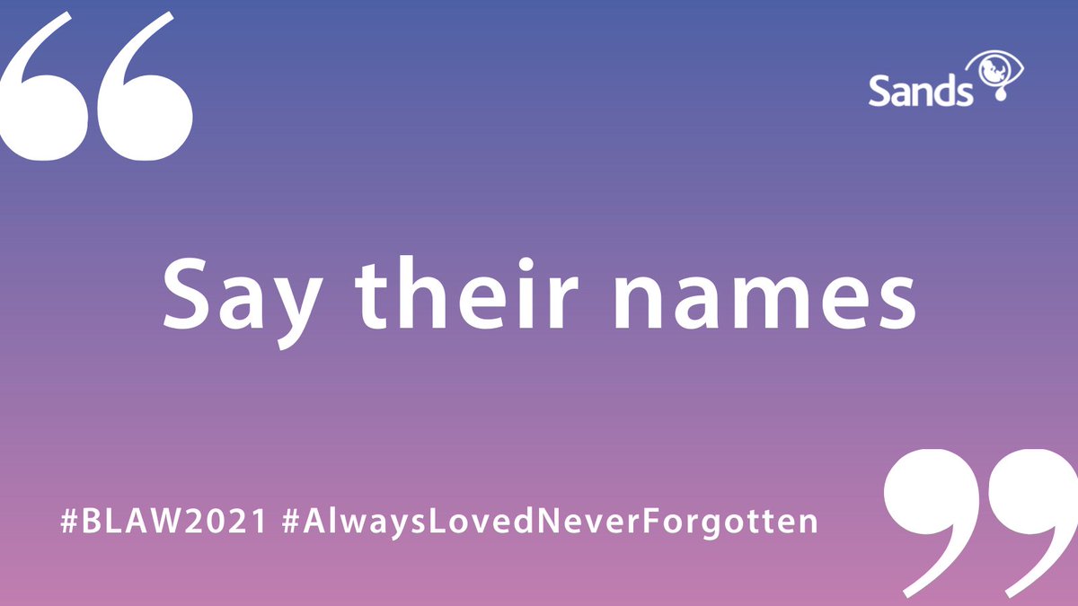 For all the babies and children that don't get a tomorrow #SayTheirName

#BLAW2021 #BLAW #SandsHereToSupport #BabyLoss #AlwaysLovedNeverForgotten #14BabiesADay #BabyLossAwarenessWeek