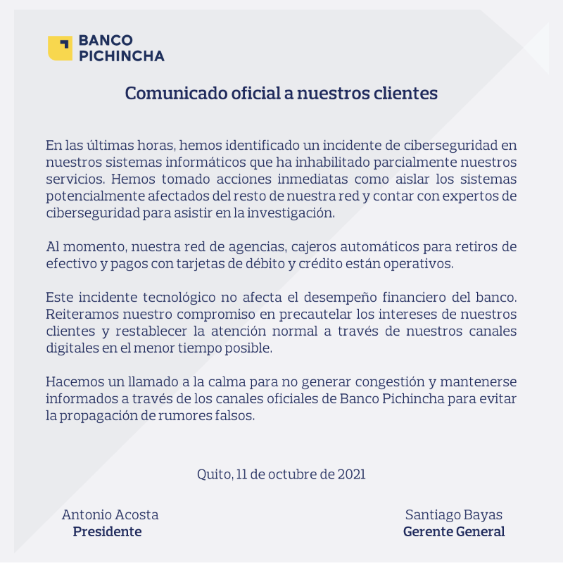 Banco Pichincha tweet media