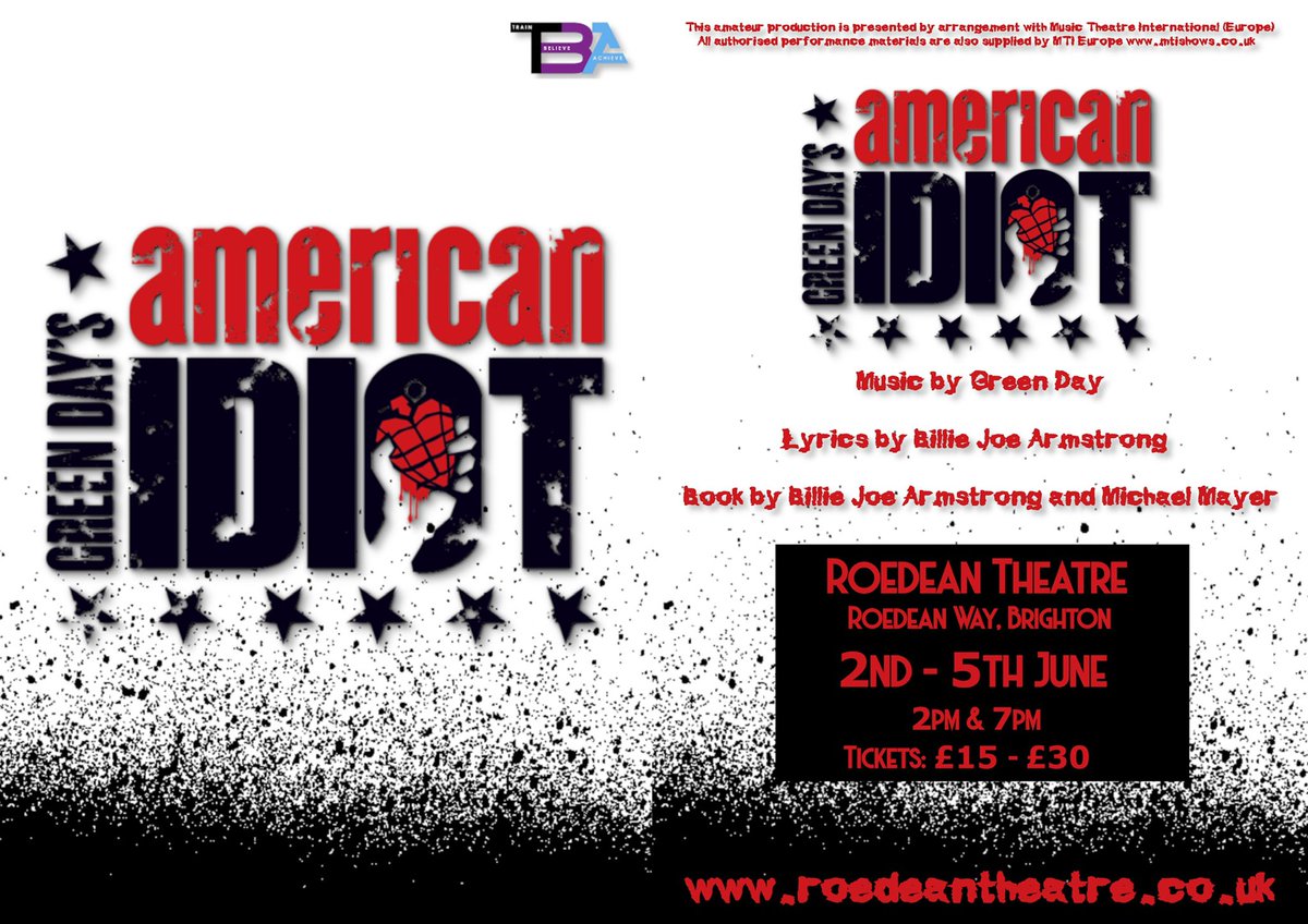 Br1ghtonAcademy's tweet photo. Book your tickets to day to watch our 2022 graduates perform this fantastic show

https://t.co/xgEzEmrixd

#americanidiot #production #musical #graduates2022 #TBA #whybeanumberwhenyoucanbeaname https://t.co/EJW75ro5Oz