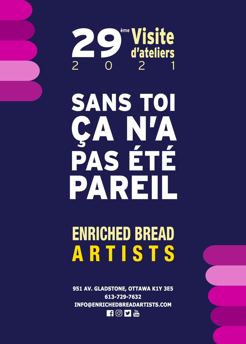enrichedbread's tweet image. Ça n’a pas été pareil sans toi
EBA vous invite à visiter leur 29e portes ouvertes. Faisant ses débuts le 21 octobre, EBA est ravi de rouvrir au public les portes de son site historique de l’avenue Gladstone.
réservez vos billets ici: buff.ly/3Djg9HO