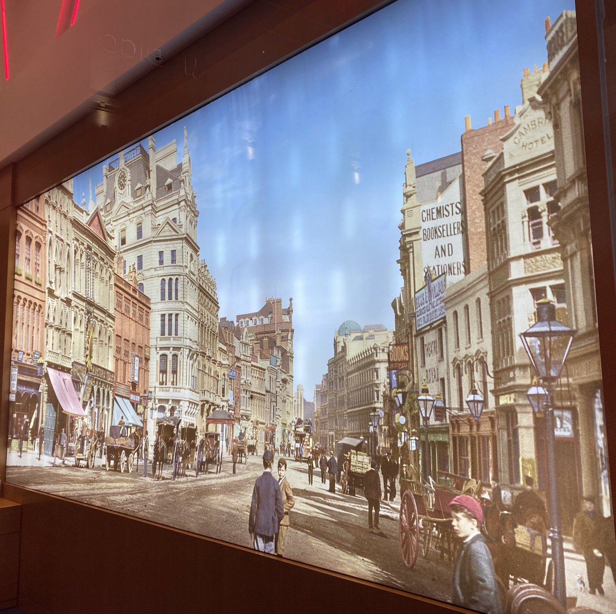 In Metro Bank they’ve got a massive, illuminated and brilliant photo, presumably colourised, of St Mary Street in 1893.
