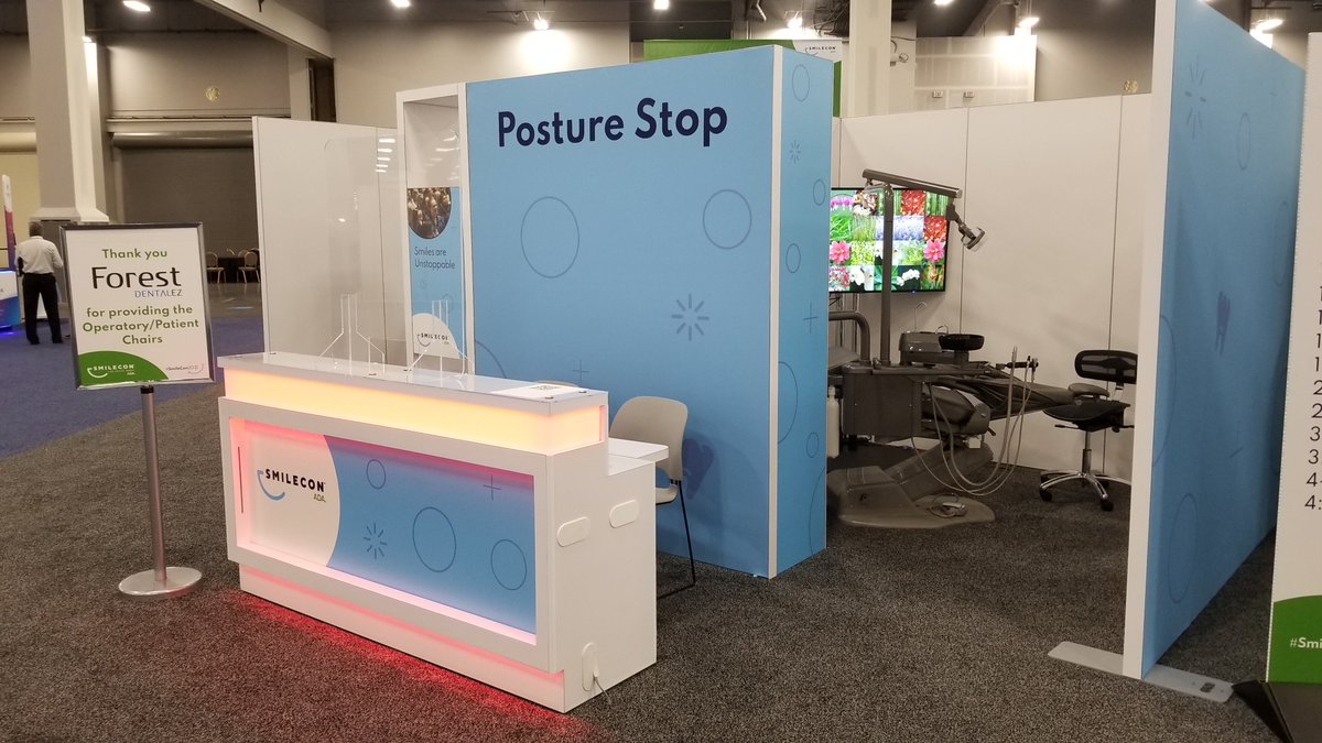 _DENTALEZ's tweet photo. Our Forest dental operatory chairs are making an appearance at this year's @AmerDentalAssn's #SmileCon2021! #DENTALEZ is supporting Tim Caruso, PT, MBA, MS & his Postural Assessments located in Smile Zone B, Posture Stop. Are you at the event? Be sure to check out his booth! https://t.co/syjEl61X6p