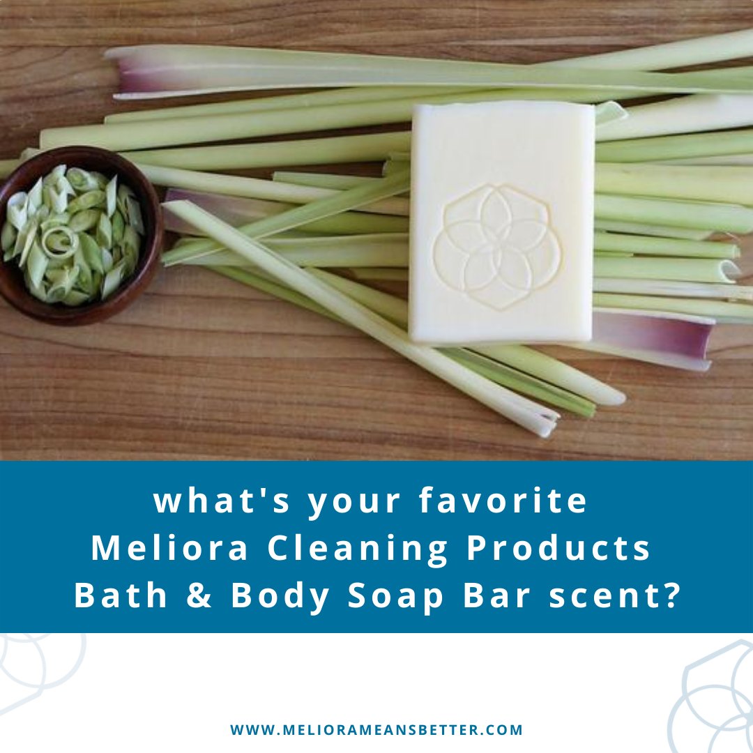 CleanMeliora's tweet image. What's your favorite Meliora Cleaning Products Bath &amp;amp; Body Soap Bar scent? We have Lavender, Lemongrass (pictured), Tea Tree, Peppermint, and of course - Unscented!