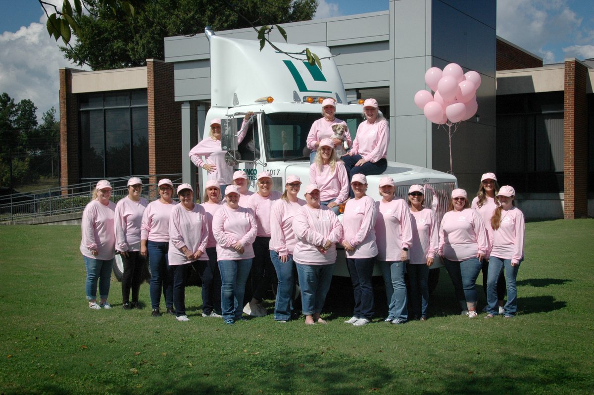 TrancoLogistics's tweet photo. Just a few of our Tranco ladies wearing pink in memory of Ruth Trantham and in support of all our Tranco family and friends who are affected by this horrible disease.💗

#breastcancerawarenessmonth #logistics #supportingeachother https://t.co/2Wcdyn3C99