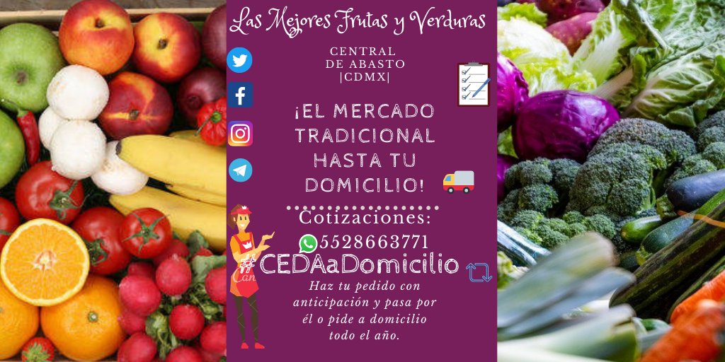 VerdurasI's tweet photo. #ElMercadoTradicionalHastaTuDomicilio
#FelizLunes #CEDA #Vegetales #VegetalesFrescos #Frutas https://t.co/RSLKmMdCHI