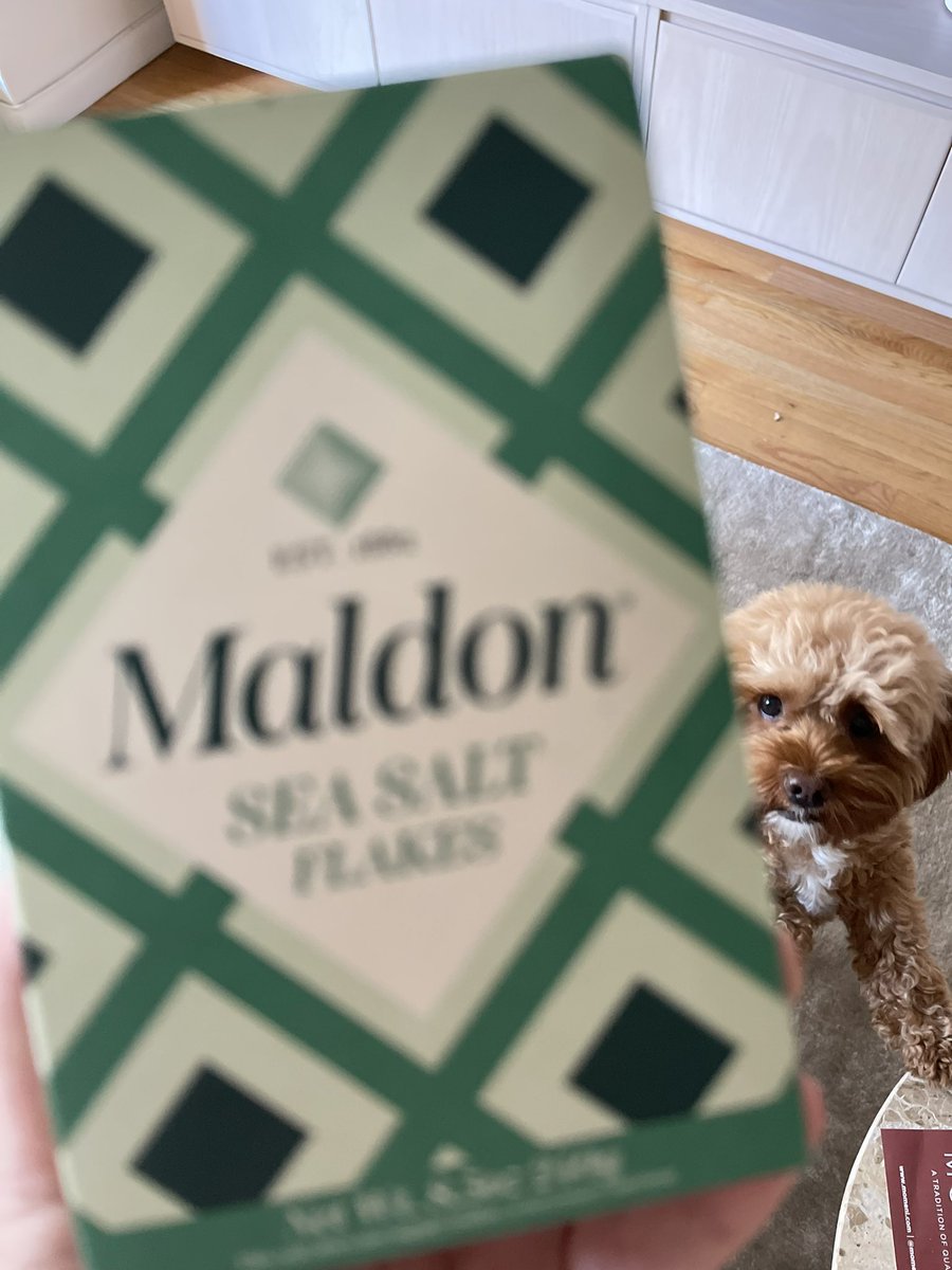 Billie snatching focus from my subject  <a href="/maldonsalt/">Maldon Salt Co.</a>