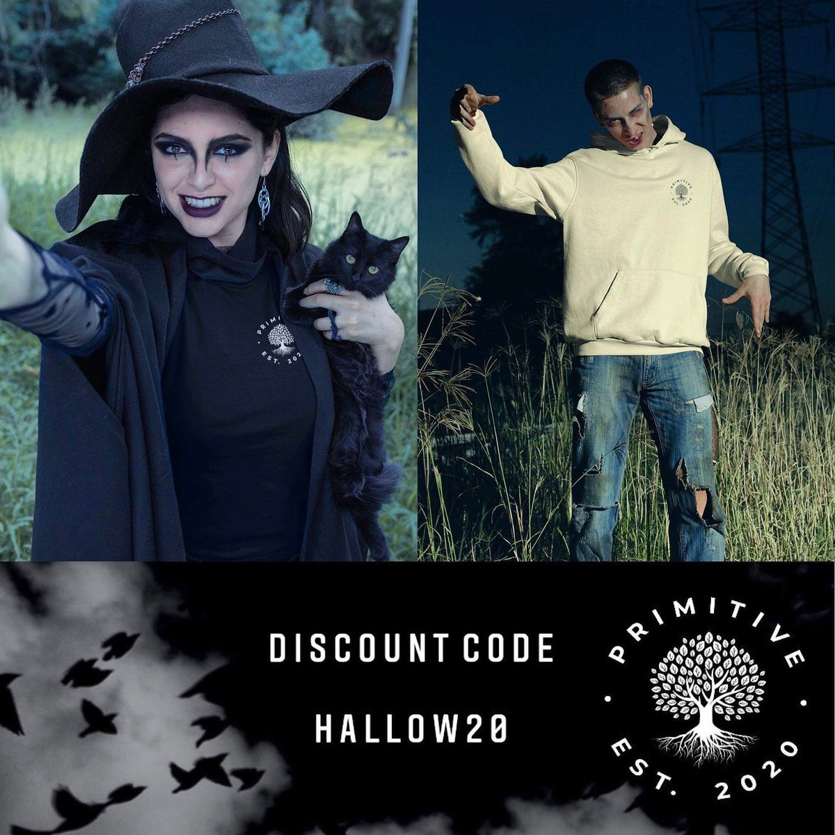WearPrimitive's tweet image. 🧙🏻‍♀️A HALLOWEEN SPECIAL 🧟

WHO WANTS A 20% DISCOUNT RAISE YOUR HANDS!? 🙋🏻‍♂️🎃🦇🙋🏼‍♀️

Use discount code HALLOW20 at checkout for your 20% off when buying our clothing products! 🔘

2 weeks to take advantage on the discount! Hurry while stocks last. ☑️

#primitive #primitivewear