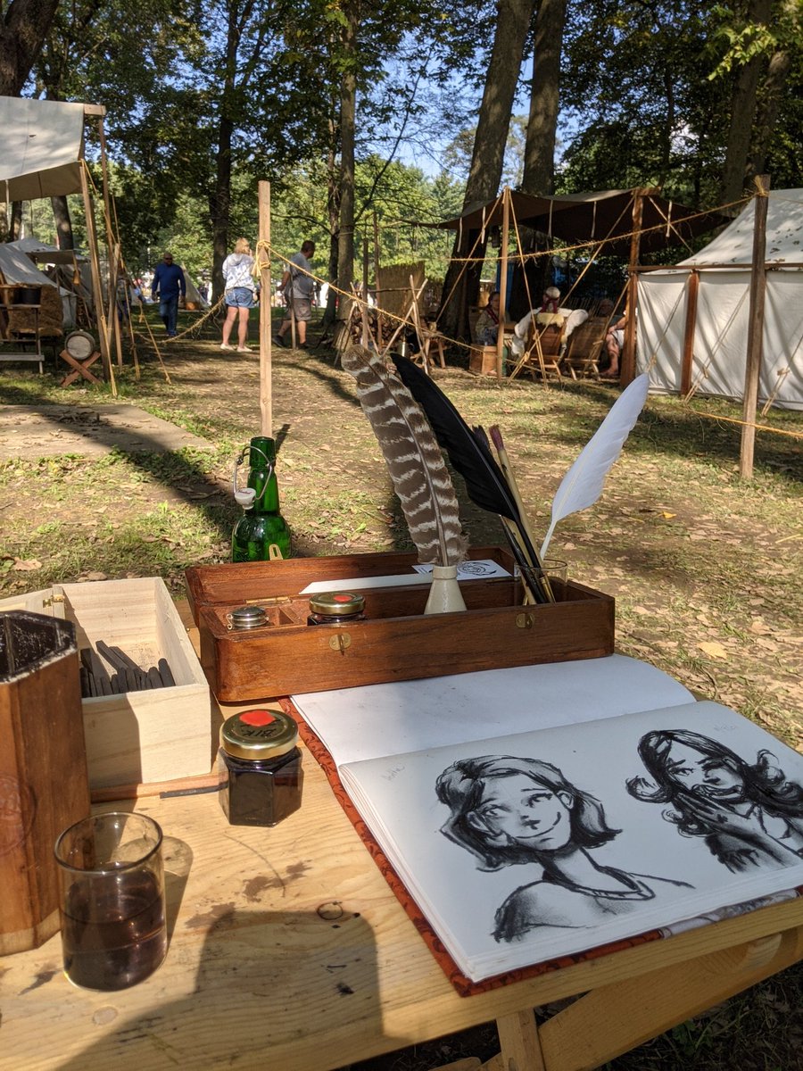 krazysidecomics's tweet photo. Hey all, back fry the land of I'm mostly ignoring my phone all weekend. Was a great #feastofthehuntersmoon if a little on the warm side!
If you stopped by I hope you had a great time!
.
.
.
#feastofthehuntersmoon2021 #krazysidhe #krazysidecomics #reenactment #primitivecamping https://t.co/zV1iyHE6uY