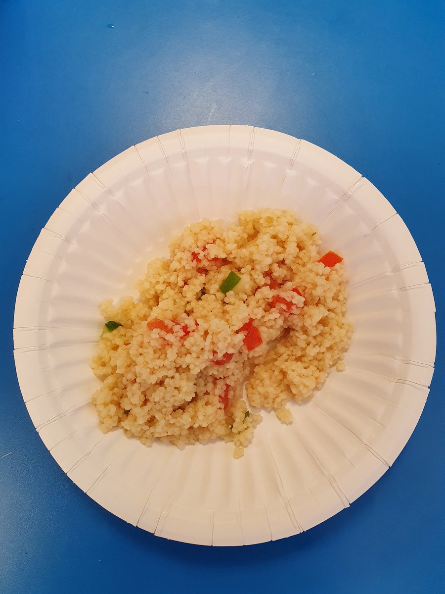 My cooking group made couscous today as part of our #widerhorizons project. They prepared the couscous with boiling water mixed with vegetable stock. Then they chopped some tomatoes and cucumber, and mixed it in with the couscous. 
Easy peasy so they said!😃😋
@ParkfieldSchNW4
