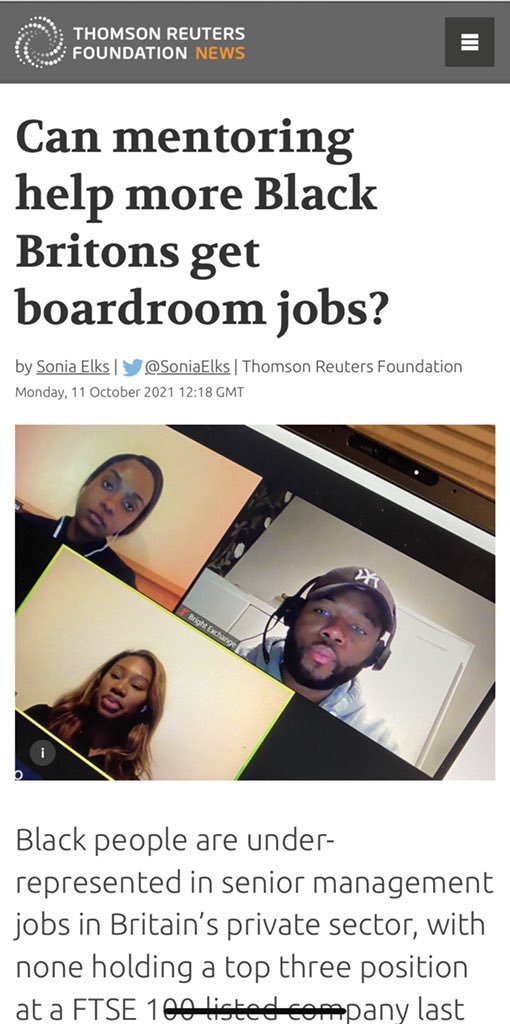 Brightexchange_'s tweet photo. @TRF Article with us at Bright Exchange on how mentoring schemes can help our black students

#brightexchange https://t.co/3lqOWYkPHi