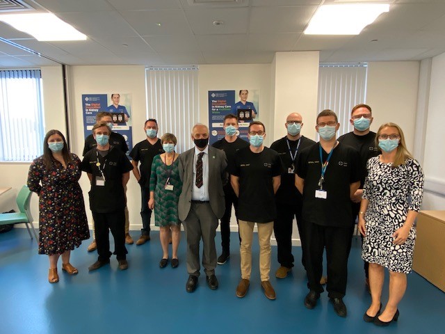rcpharm_Wales's tweet photo. Great to meet @MikeHedgesAM at Morriston Hospital to showcase the role of pharmacy &amp; the incredible innovation &amp; transformation in Kidney care in @SwanseabayNHS &amp; across Wales @RenalWelsh. Such inspiring commitment to patient care by @Brown_ie_Chris &amp; his colleagues 👏👏👏 https://t.co/PXq7CB0J9w