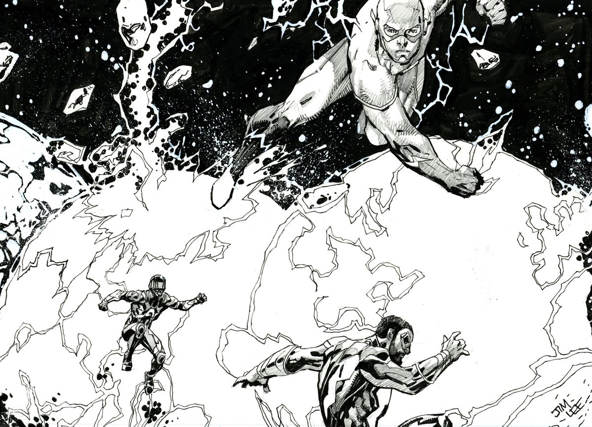 JimLee's tweet photo. #Inktober continues as I celebrate DC with some quick, fast and furious, black and white inked sketches! This time it’s the Flash TV show which is heading into its 8th season on November 16th! This show really captures the fun and tonality of the comics that inspired it… https://t.co/2IYbj0MuhQ