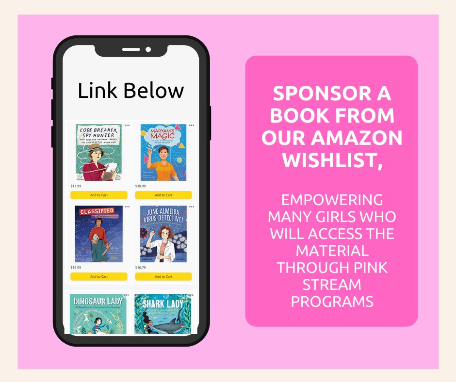 Today is #DayOfTheGirl, celebrating girls around the world for being who they are 👧🏽👧🏻👧🏾👧🏼👧🏿 

Become part of this celebration by sponsoring a book from this wishlist, empowering many girls who will access the material through Pink STREAM programs📚📚📚

 bit.ly/pink-stream-bo…