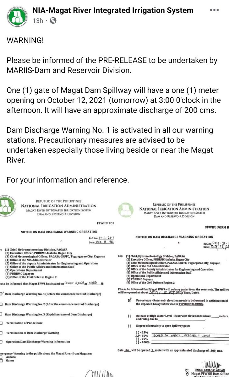 austinerusselle's tweet image. ‼️‼️‼️ around 3pm today, mag-oopen ng isang gate ang magat dam #CagayanNeedsHelp #NorthernLuzonNeedsHelp