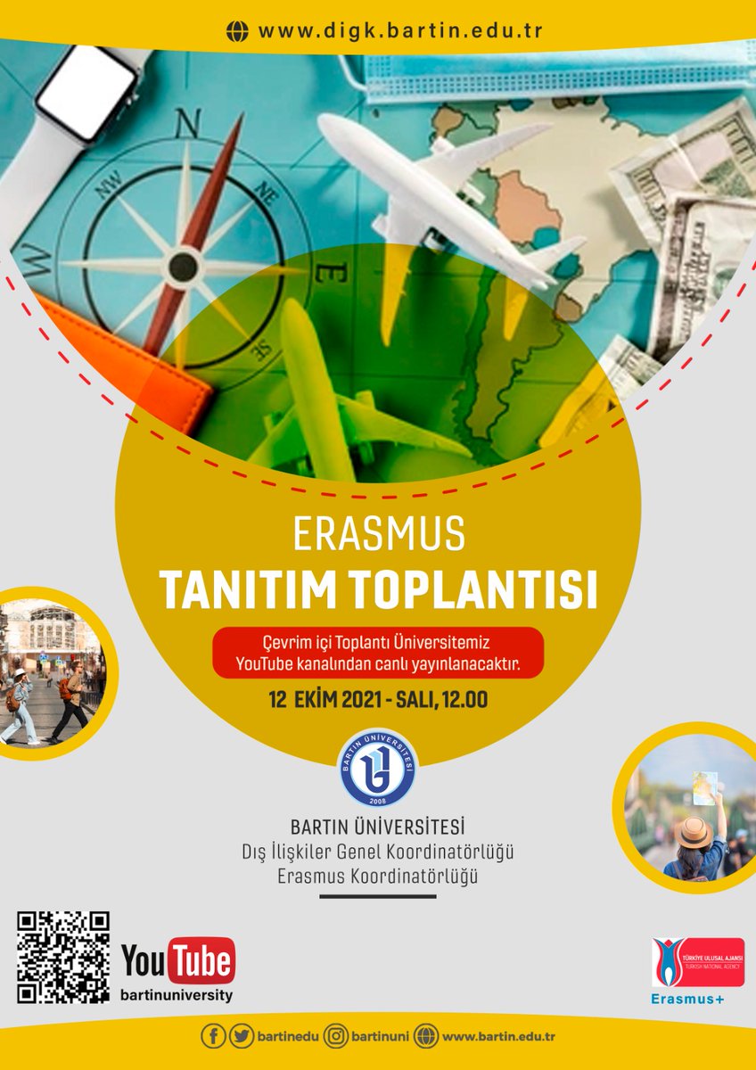 Erasmus+ fırsatları ile ilgili merak ettiğiniz her şey bu toplantıda!
Bartın Üniversitesi YouTube Kanalı Canlı Yayın 
youtube.com/watch?v=7KYI60…
12.10.2021 / 12:00
Save the date! ⏱️
Keep up with Erasmus+ opportunities...
@bartinedu
<a href="/uzun_orhan/">ORHAN UZUN</a>