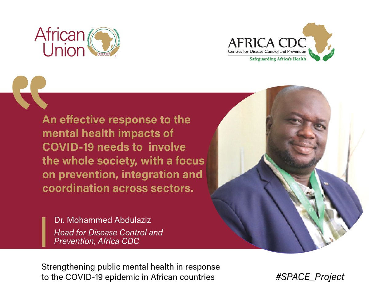 AfricaCDC's tweet photo. Considering this year’s theme for #WorldMentalHealthDay, mental health leads in Africa participating in the #SPACE_Project expressed the importance of working with communities and people with lived experience to raise awareness and mitigate the impact of #COVID19 on #mentalhealth https://t.co/nrVolofXHb