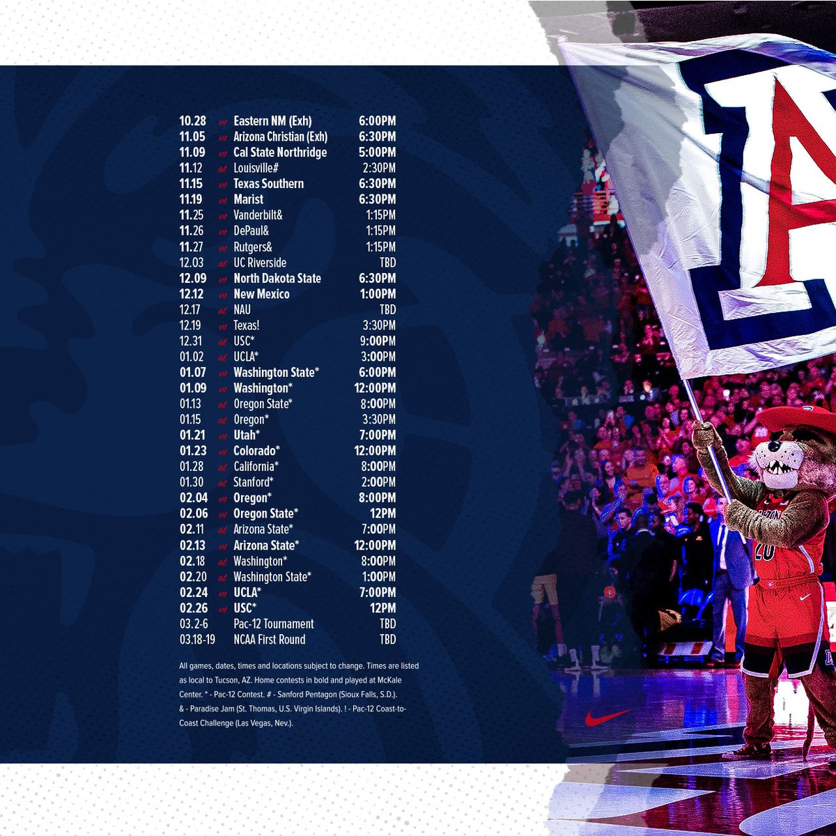 ArizonaWBB's tweet photo. You've been asking for it, and it's finally here! Check the flights and book hotels, our full schedule is here 🥳🥳
📰: https://t.co/XECGuzWH0R
#MadeForIt https://t.co/dTqP29deWj