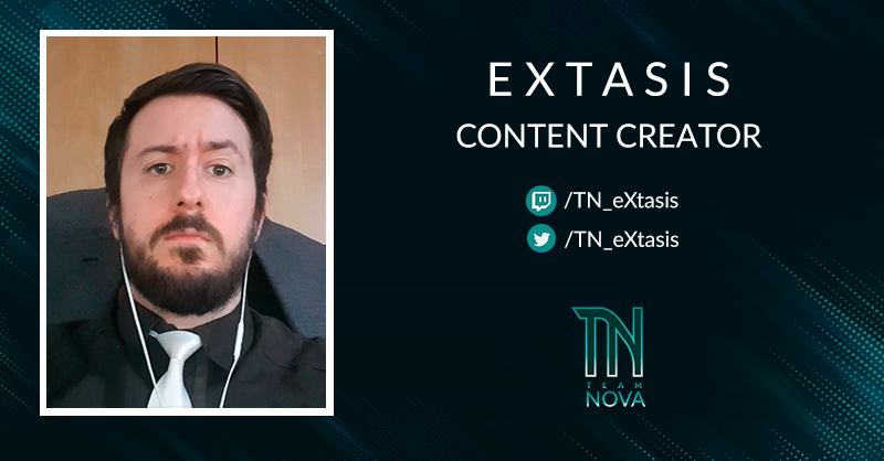 Ya lleva un tiempo con nosotros, pero hoy toca anunciar a <a href="/TN_eXtasis/">eXtasis</a>, un creador de contenido con mucho potencial que se suma al proyecto!

Podéis echar un vistazo a su canal de Twitch, ya que lo tendremos en directo a menudo <a href="/Gwent_Esp/">Gwent Esp - Comunidad</a> <a href="/Gwent_LAT/">Gwent Latino - Comunidad</a> 👀 

📺 twitch.tv/tn_extasis