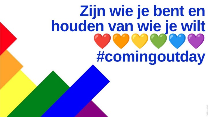 Zijn wie je bent en houden van wie je wilt❤️🧡💛💚💙💜#comingoutday