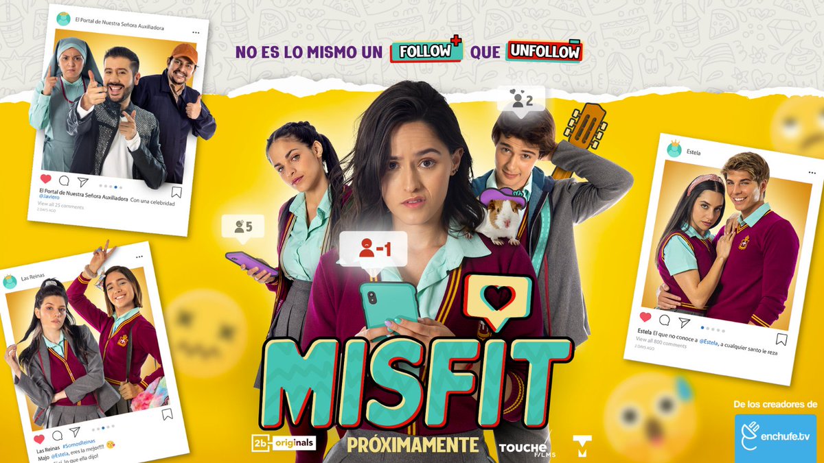 🎬 #Misfit es nuestra nueva película y entre el elenco se encuentran <a href="/Alicia_Jaziz/">ALICIA JAZIZ 📽</a>, <a href="/LaGimenaGomez/">Gimena Gómez</a>, <a href="/RaysaOrtizv/">Raysa Ortiz</a>, <a href="/JaviLQ/">Javi Luna</a>, <a href="/giselletorres36/">Giselle Torres</a> y <a href="/jorgeulloaaa/">Jorge Ulloa</a>, entre muchos otros actores e influencers. 😍
Más información aquí: misfitpelicula.com