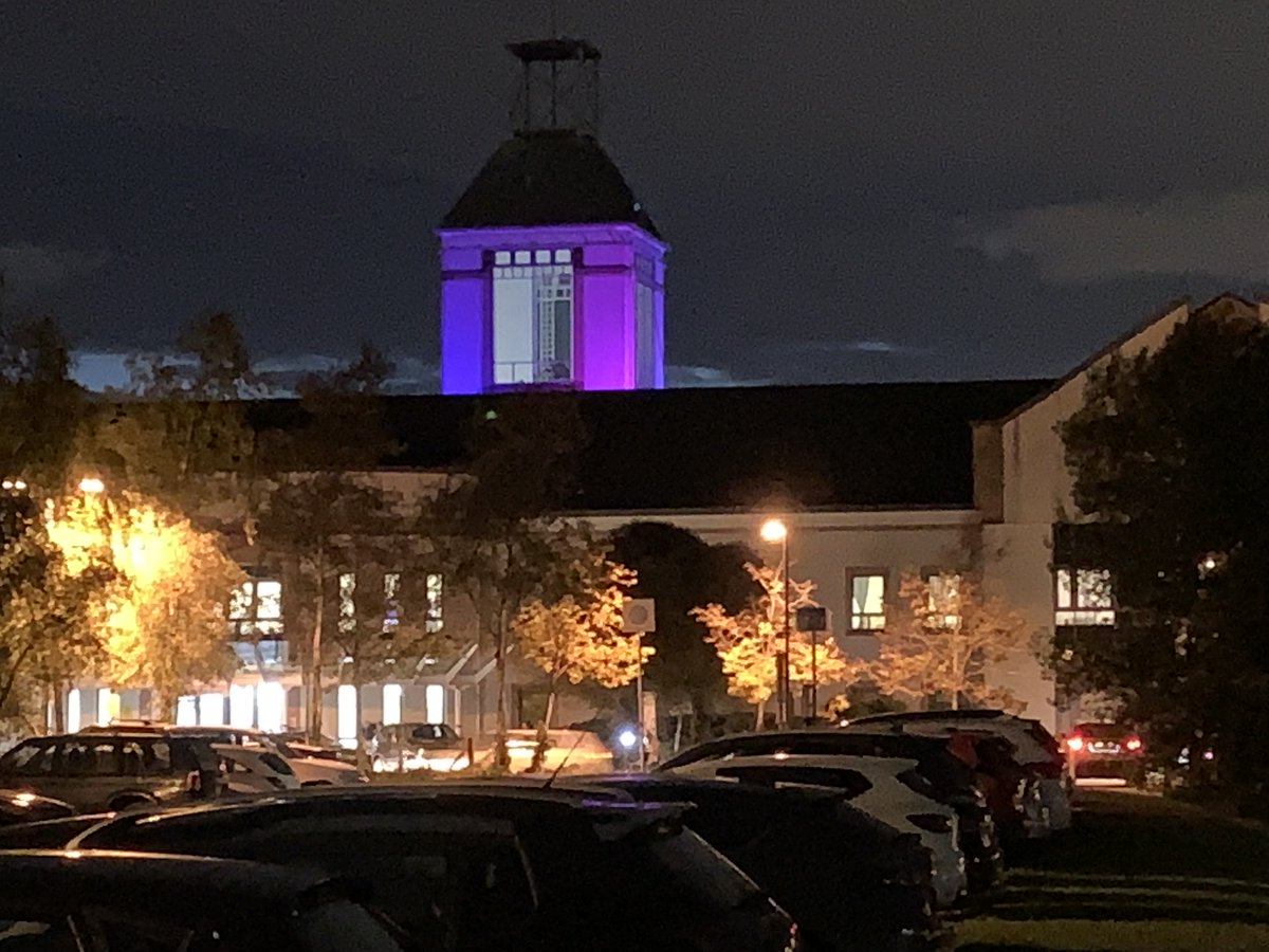 NHSLanarkshire's tweet photo. 1/2 @WishawGen is lit up in blue and pink to support Baby Loss Awareness Week 2021 (9 to 15 October). #BLAW #BLAW2021 #BabyLoss https://t.co/Ufwzu20JPl