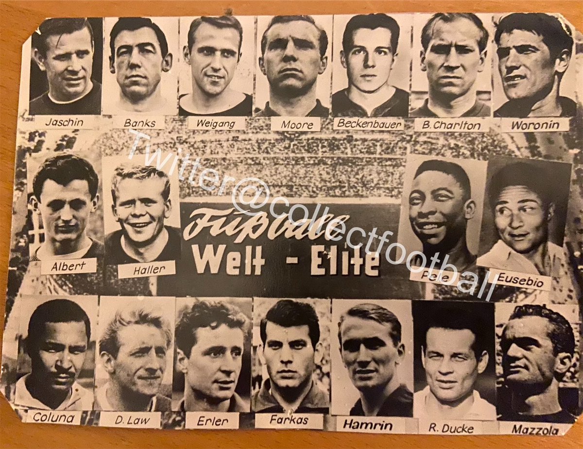 Latest acquisition. An interesting football postcard from Germany, now this would make an amazing squad! @jslovechild @NonLgeProgs @NonLeagueCrowd @collectfootball @HillSporting @FootbalIStuff #pele #football