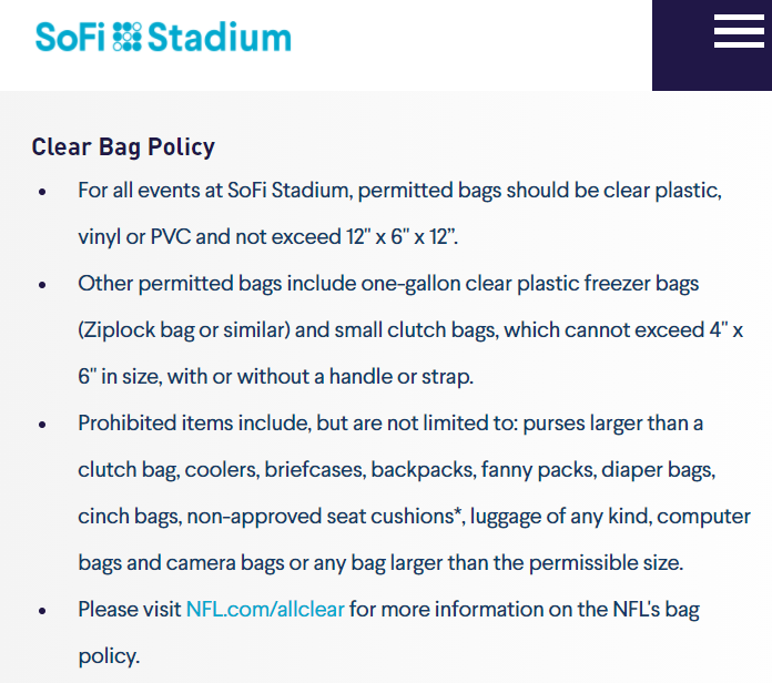 clear bag policy examples