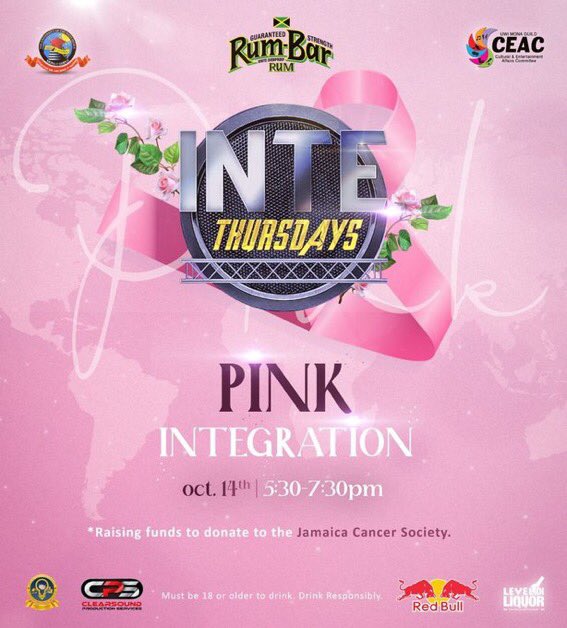 uwiguildCEAC's tweet photo. The place to be this Thursday! π
ALL proceeds from this event will be donated to the Jamaica Cancer society! Play your part by purchasing a drink from student union or donating money to the account to be provided π
#PinkInte
#Pinktober https://t.co/Vg1wfMe9ha