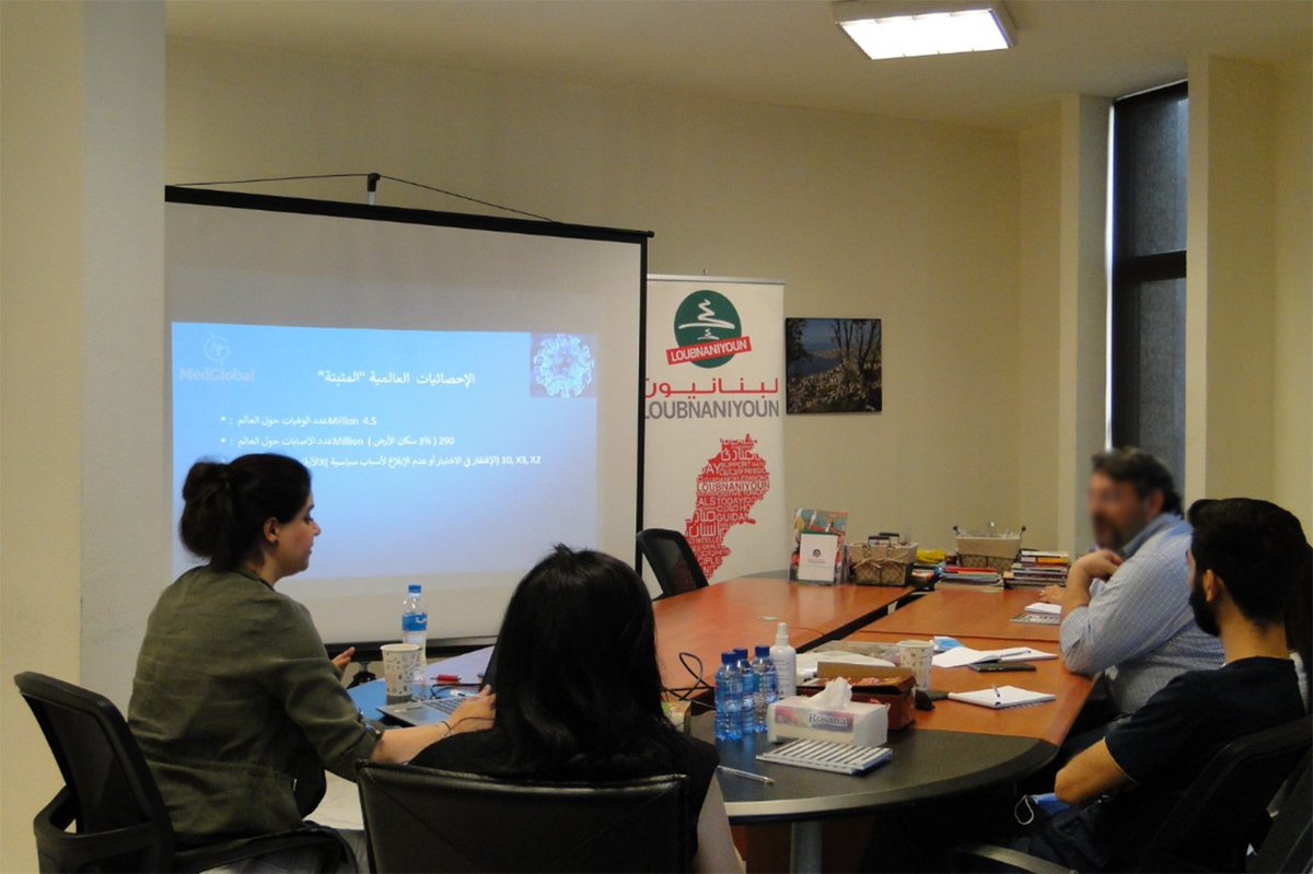 Loubnaniyoun's tweet photo. Loubnaniyoun during the first training getting ready for the Covid 19 Awareness Campaign with MedGlobal
#medglobal #loubnaniyoun
#healthcare
#covid19
#awarenesscampaign
#socialcare https://t.co/g07gqQO62M